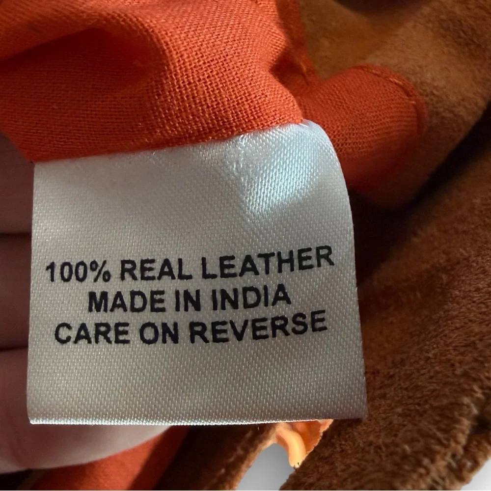 NWT 100% LEATHER FRINGE HANDBAG WITH SHOULDER STRAP/CROSSBODY IN BURNT ORANGE - Picture 7 of 7